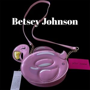 Betsey Johnson “Hot As Flock” Flamingo Crossbody Bag,  NWT